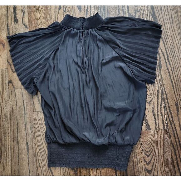 Ramy Brook Black Pleated Blouse Size M NWT - Picture 2 of 4